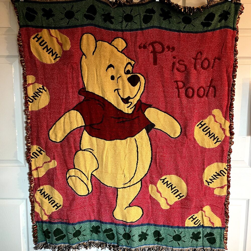 VTG Disney Winnie the Pooh Tapestry Throw Blanket Beacon Made in the  USA
